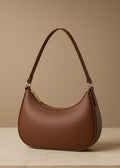 Classic Brown Shoulder Bag – Minimalist Leather Hobo Bag for Women