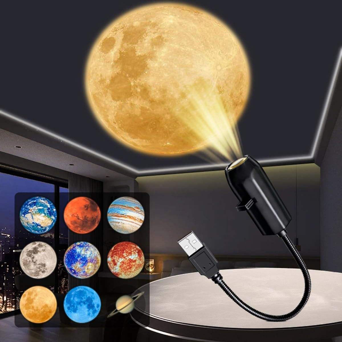 Moon & Galaxy Projection Night Light