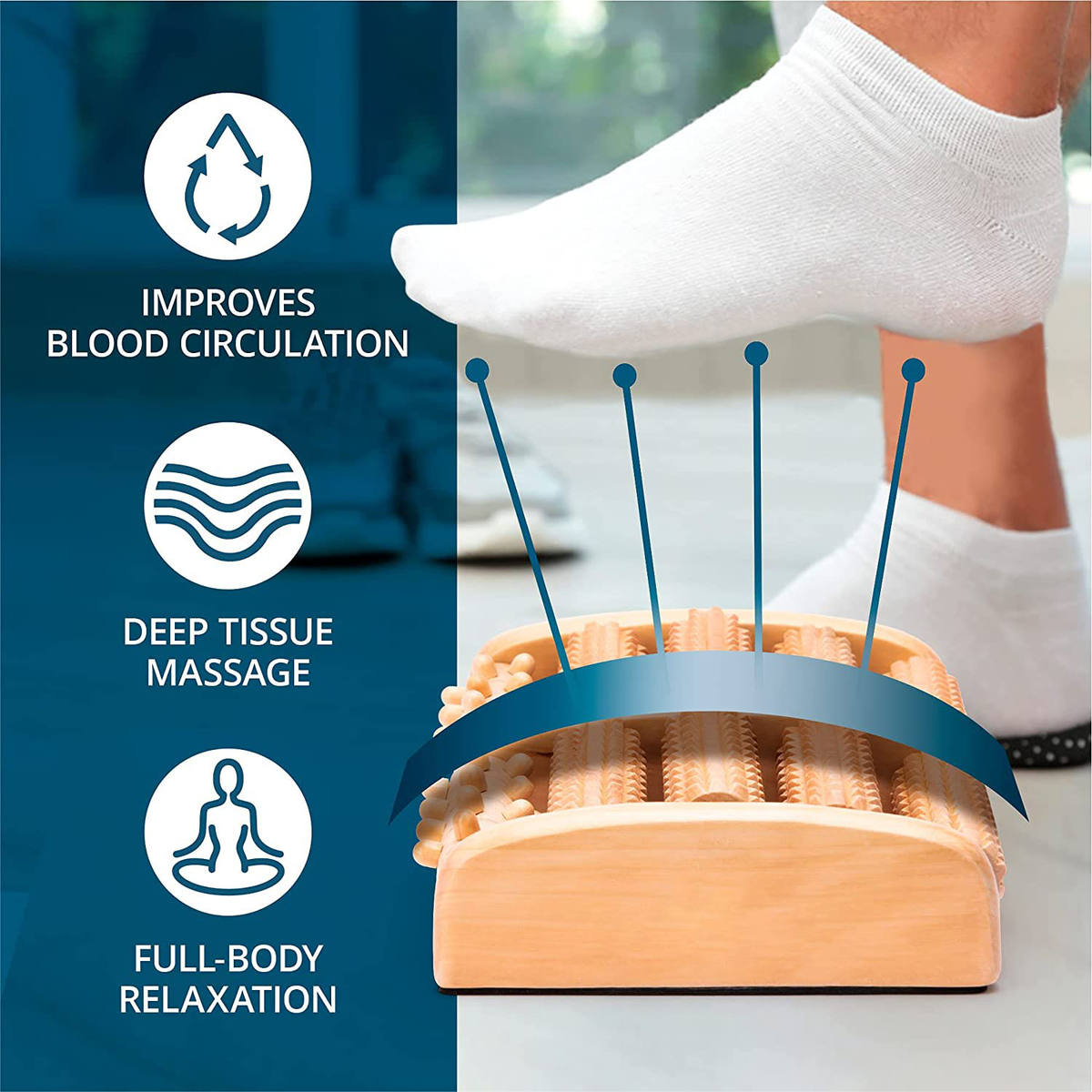 Natural Wood Foot & Body Massage Roller